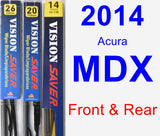 Front & Rear Wiper Blade Pack for 2014 Acura MDX - Vision Saver