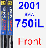 Front Wiper Blade Pack for 2001 BMW 750iL - Vision Saver