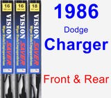 Front & Rear Wiper Blade Pack for 1986 Dodge Charger - Vision Saver