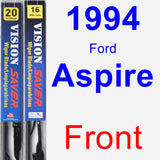 Front Wiper Blade Pack for 1994 Ford Aspire - Vision Saver