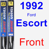 Front Wiper Blade Pack for 1992 Ford Escort - Vision Saver
