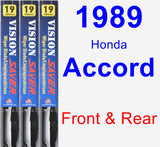 Front & Rear Wiper Blade Pack for 1989 Honda Accord - Vision Saver