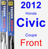 Front Wiper Blade Pack for 2012 Honda Civic - Vision Saver
