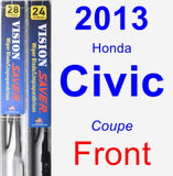 Front Wiper Blade Pack for 2013 Honda Civic - Vision Saver