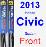 Front Wiper Blade Pack for 2013 Honda Civic - Vision Saver