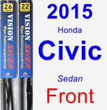 Front Wiper Blade Pack for 2015 Honda Civic - Vision Saver