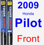 Front Wiper Blade Pack for 2009 Honda Pilot - Vision Saver