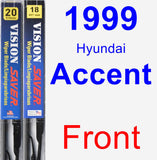 Front Wiper Blade Pack for 1999 Hyundai Accent - Vision Saver