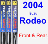 Front & Rear Wiper Blade Pack for 2004 Isuzu Rodeo - Vision Saver