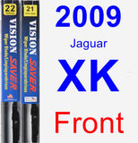 Front Wiper Blade Pack for 2009 Jaguar XK - Vision Saver