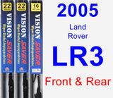 Front & Rear Wiper Blade Pack for 2005 Land Rover LR3 - Vision Saver