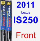 Front Wiper Blade Pack for 2011 Lexus IS250 - Vision Saver