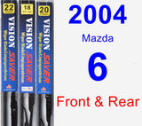 Front & Rear Wiper Blade Pack for 2004 Mazda 6 - Vision Saver