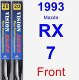 Front Wiper Blade Pack for 1993 Mazda RX-7 - Vision Saver