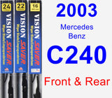 Front & Rear Wiper Blade Pack for 2003 Mercedes-Benz C240 - Vision Saver