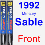 Front Wiper Blade Pack for 1992 Mercury Sable - Vision Saver