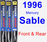 Front & Rear Wiper Blade Pack for 1996 Mercury Sable - Vision Saver