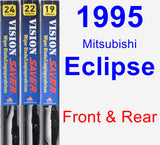 Front & Rear Wiper Blade Pack for 1995 Mitsubishi Eclipse - Vision Saver