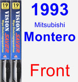 Front Wiper Blade Pack for 1993 Mitsubishi Montero - Vision Saver