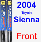 Front Wiper Blade Pack for 2004 Toyota Sienna - Vision Saver