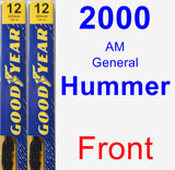 Front Wiper Blade Pack for 2000 AM General Hummer - Premium