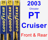 Front & Rear Wiper Blade Pack for 2003 Chrysler PT Cruiser - Premium