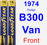 Front Wiper Blade Pack for 1974 Dodge B300 Van - Premium