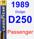 Passenger Wiper Blade for 1989 Dodge D250 - Premium