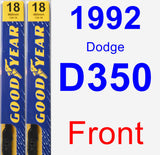 Front Wiper Blade Pack for 1992 Dodge D350 - Premium