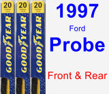 Front & Rear Wiper Blade Pack for 1997 Ford Probe - Premium