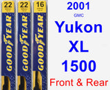Front & Rear Wiper Blade Pack for 2001 GMC Yukon XL 1500 - Premium