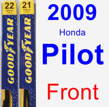 Front Wiper Blade Pack for 2009 Honda Pilot - Premium