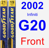 Front Wiper Blade Pack for 2002 Infiniti G20 - Premium