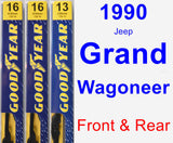 Front & Rear Wiper Blade Pack for 1990 Jeep Grand Wagoneer - Premium