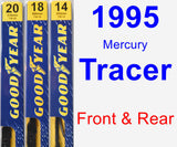 Front & Rear Wiper Blade Pack for 1995 Mercury Tracer - Premium