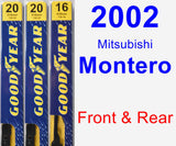 Front & Rear Wiper Blade Pack for 2002 Mitsubishi Montero - Premium