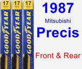 Front & Rear Wiper Blade Pack for 1987 Mitsubishi Precis - Premium