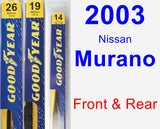 Front & Rear Wiper Blade Pack for 2003 Nissan Murano - Premium