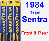 Front & Rear Wiper Blade Pack for 1984 Nissan Sentra - Premium
