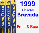Front & Rear Wiper Blade Pack for 1999 Oldsmobile Bravada - Premium