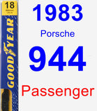 Passenger Wiper Blade for 1983 Porsche 944 - Premium