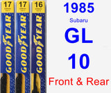 Front & Rear Wiper Blade Pack for 1985 Subaru GL-10 - Premium