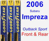 Front & Rear Wiper Blade Pack for 2006 Subaru Impreza - Premium