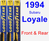 Front & Rear Wiper Blade Pack for 1994 Subaru Loyale - Premium