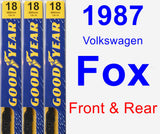 Front & Rear Wiper Blade Pack for 1987 Volkswagen Fox - Premium