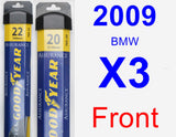 Front Wiper Blade Pack for 2009 BMW X3 - Assurance