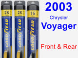 Front & Rear Wiper Blade Pack for 2003 Chrysler Voyager - Assurance