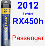 Passenger Wiper Blade for 2012 Lexus RX450h - Assurance