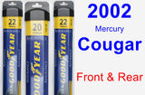 Front & Rear Wiper Blade Pack for 2002 Mercury Cougar - Assurance