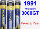 Front & Rear Wiper Blade Pack for 1991 Mitsubishi 3000GT - Assurance